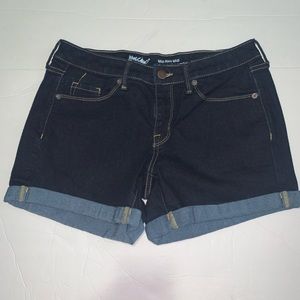 Mossimo mid rise midi denim shorts
